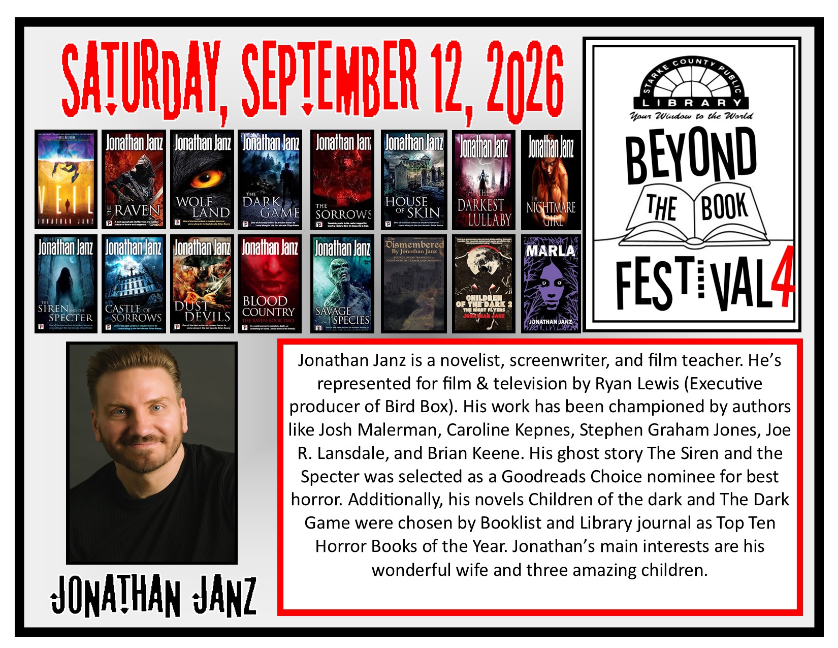Jonathan Janz bio flyer
