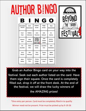 Authors Bingo flyer