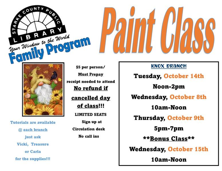 October Fall Gnome Paint Class Flyer