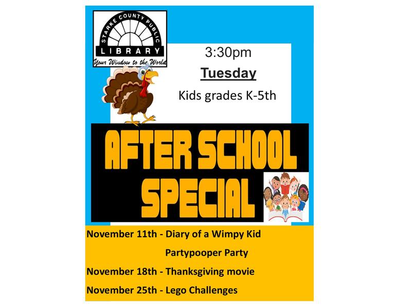 Afterschool Special November flyer