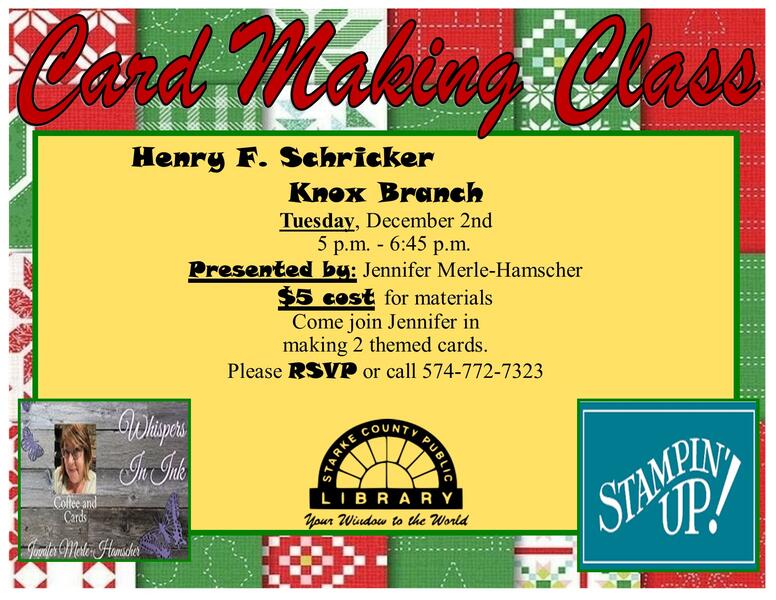 Stampin" Up Card Class Flyer