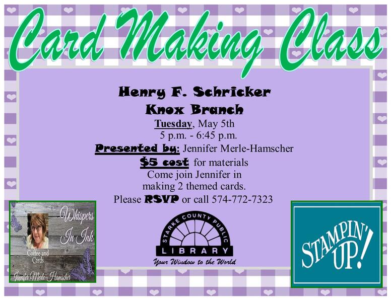 May Stampin' Up card Class