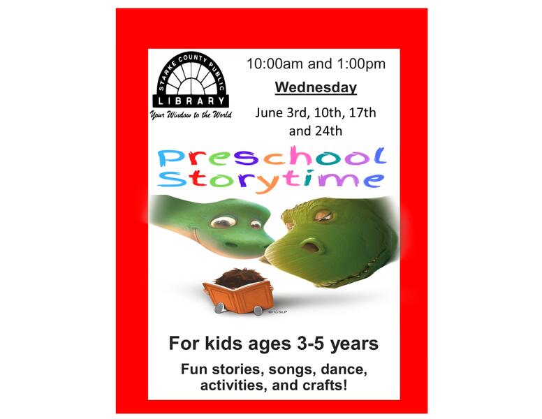 Summer Preschool storytime flyer