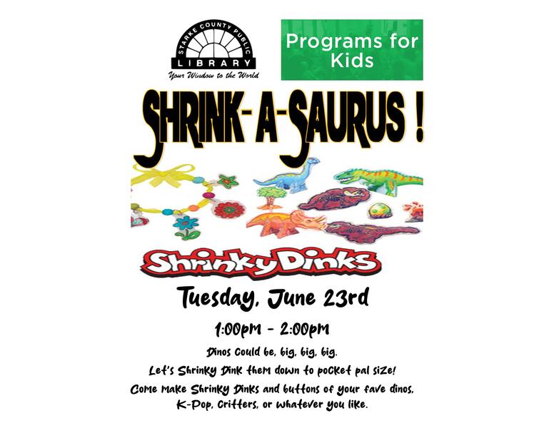 Shrink-a-saurus Program Flyer