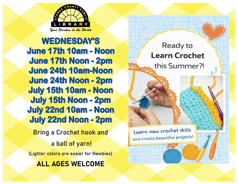 Summer Crochet Classes Flyer