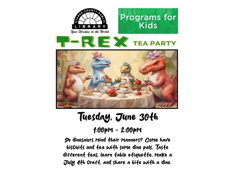 T-Rex tea Party Flyer