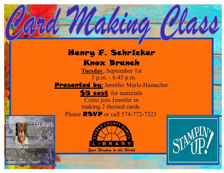 Stampin" Up Card Class Flyer