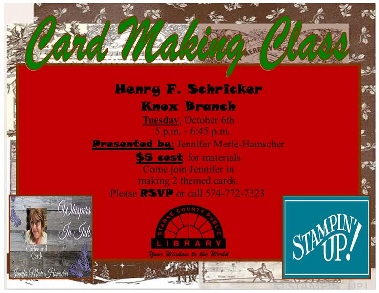 Stampin" Up Card Class Flyer