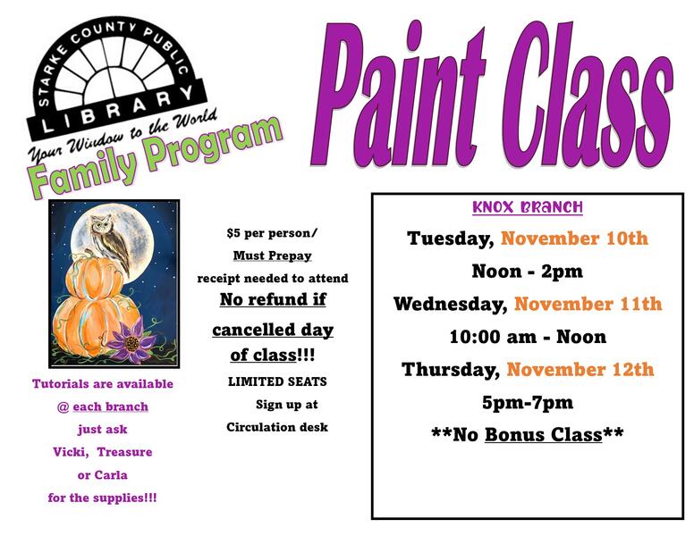 November Paint Class Flyer
