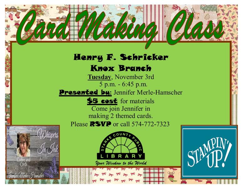 Stampin" Up Card Class Flyer