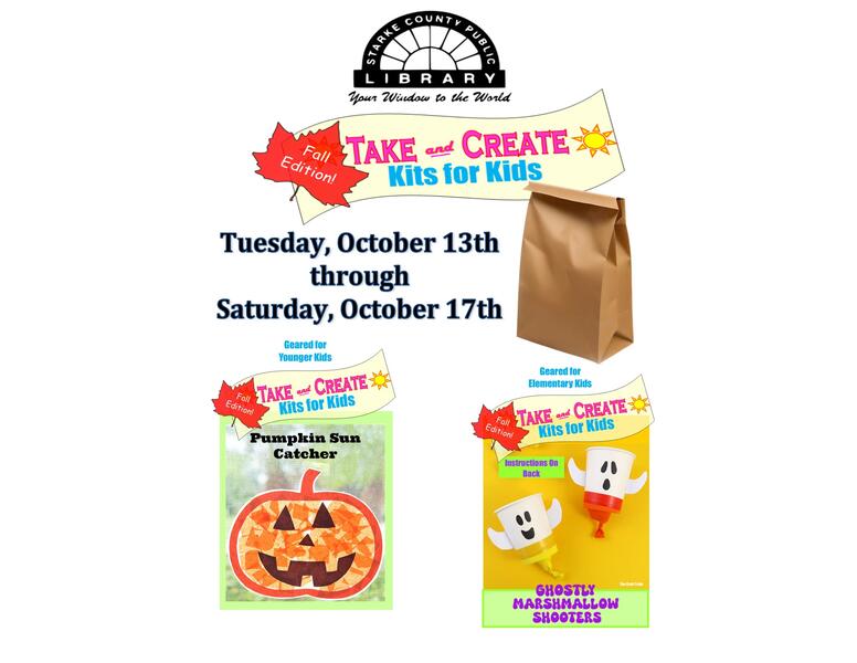 Take and Create kits flyer