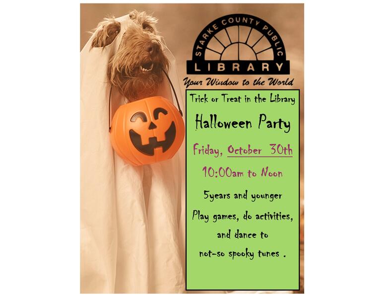 Trick or treat @ The Library flyer